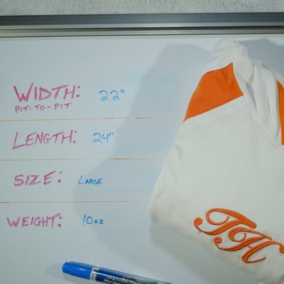 Tommy Hilfiger White Orange Hoodie L/S Sweatshirt - Picture 8 of 8